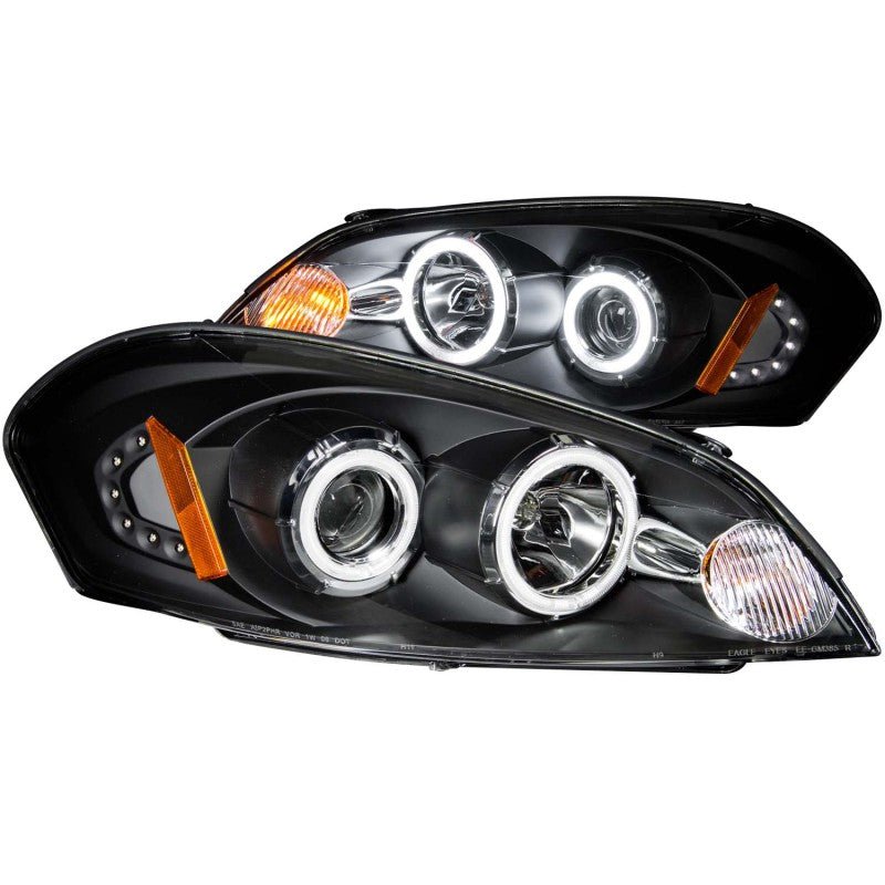 ANZO 2006-2007 Chevrolet Monte Carlo Projector Headlights w/ Halo Black - Crew Original