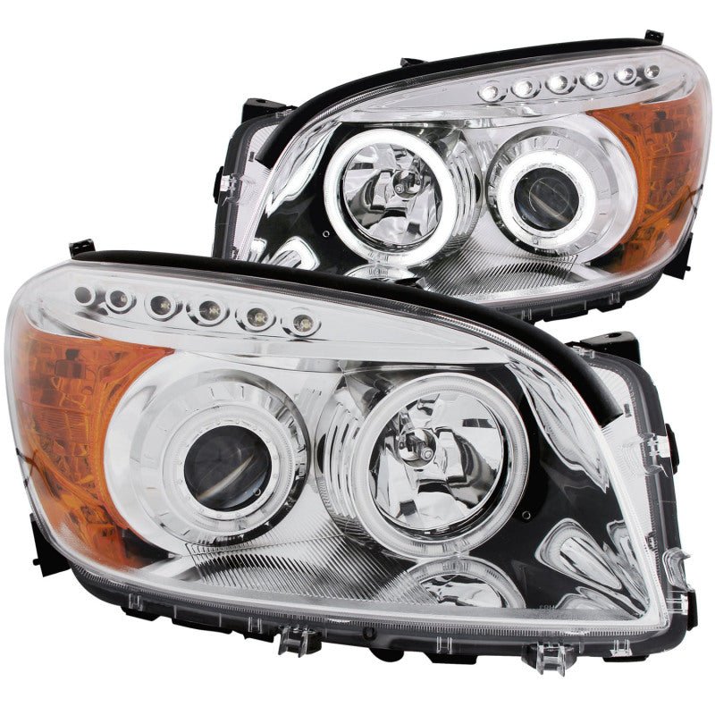 ANZO 2006-2008 Toyota Rav4 Projector Headlights w/ Halo Chrome (CCFL) - Crew Original