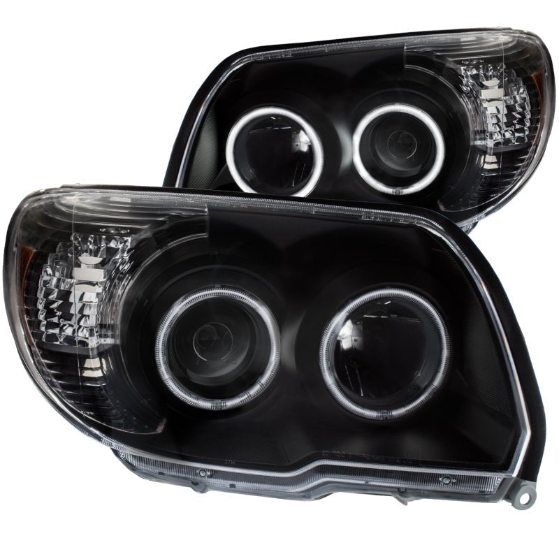 ANZO 2006-2009 Toyota 4Runner Projector Headlights w/ Halo Black - Crew Original