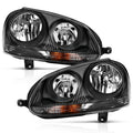 ANZO 2006-2009 Volkswagen Us Rabbit Crystal Headlight Black (Halogen Only) - Crew Original