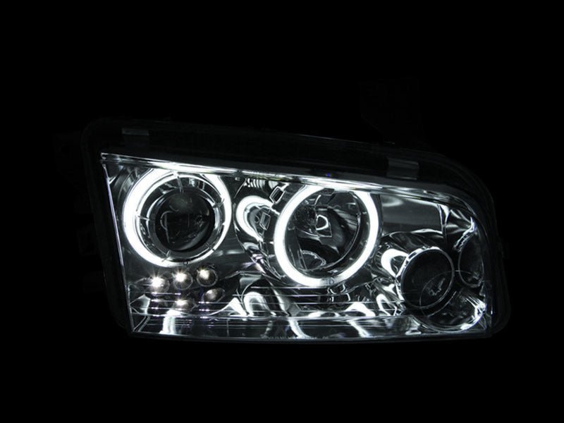 ANZO 2006-2010 Dodge Charger Projector Headlights w/ Halo Chrome (CCFL) - Crew Original