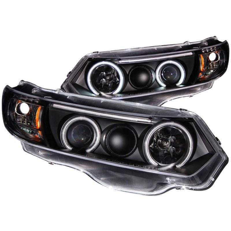 ANZO 2006-2011 Honda Civic Projector Headlights w/ Halo Black (CCFL) - Crew Original