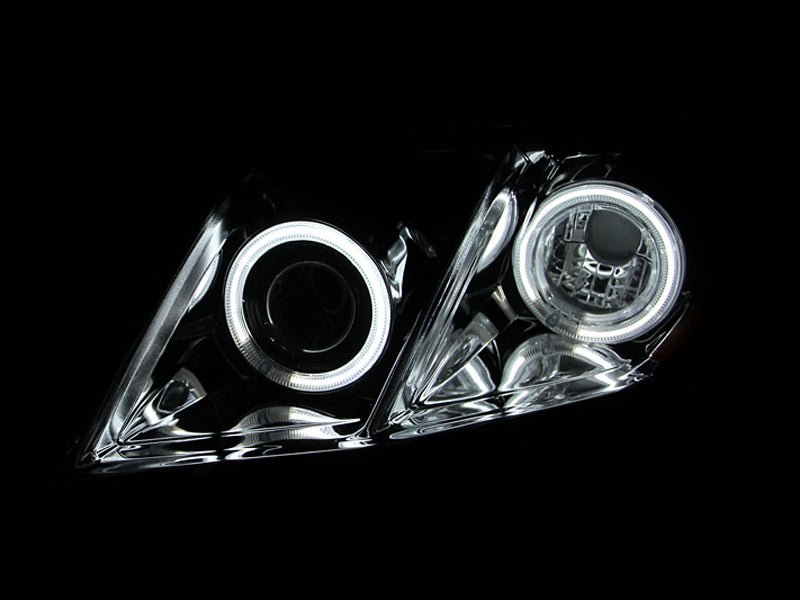 ANZO 2007-2009 Toyota Camry Projector Headlights w/ Halo Black - Crew Original