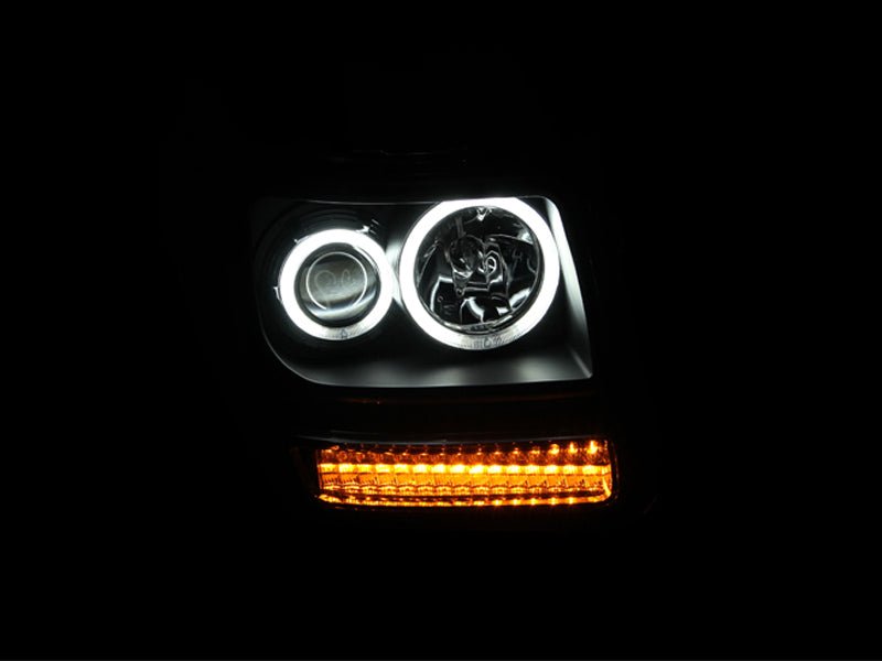 ANZO 2007-2012 Dodge Nitro Projector Headlights w/ Halo Black (CCFL) G2 - Crew Original