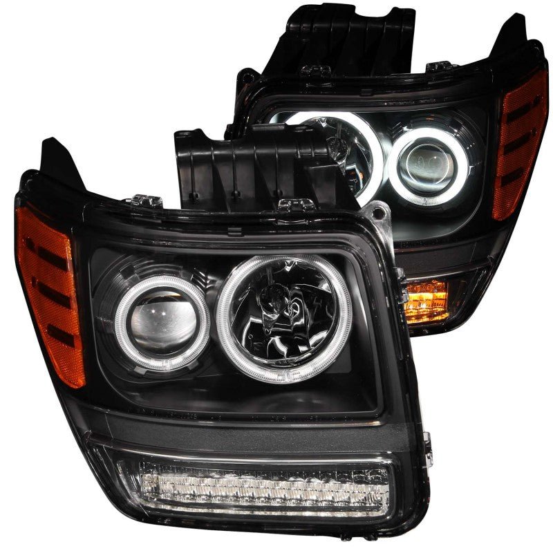 ANZO 2007-2012 Dodge Nitro Projector Headlights w/ Halo Black (CCFL) G2 - Crew Original