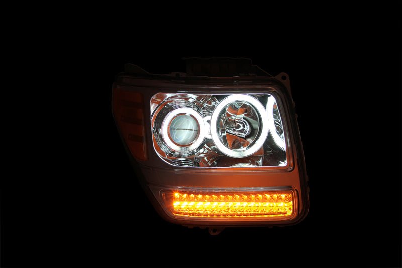 ANZO 2007-2012 Dodge Nitro Projector Headlights w/ Halo Chrome (CCFL) G2 - Crew Original