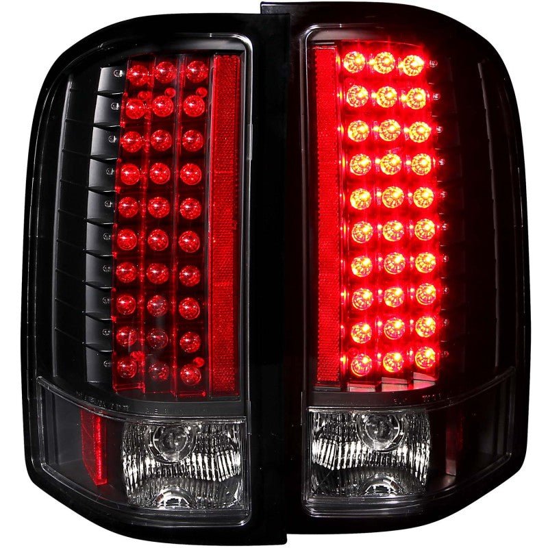 ANZO 2007-2013 Chevrolet Silverado 1500 LED Taillights Black - Crew Original