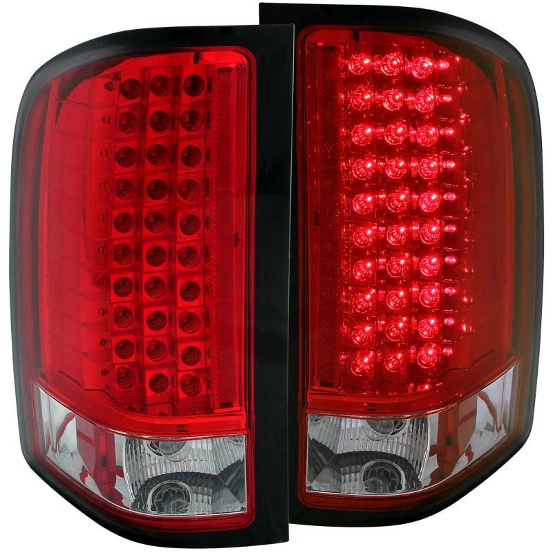 ANZO 2007-2013 Chevrolet Silverado 1500 LED Taillights Red/Clear - Crew Original