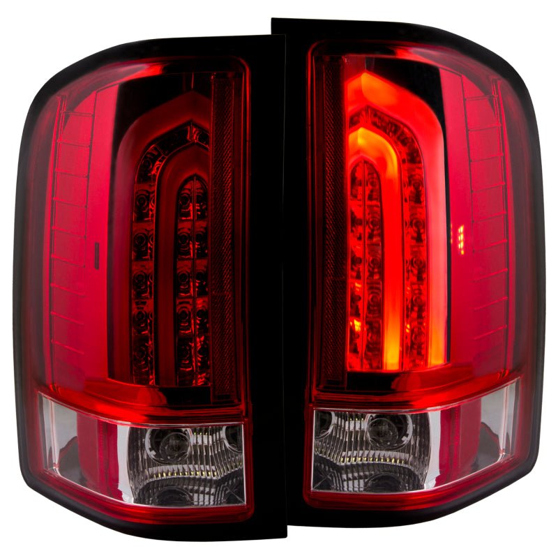 ANZO 2007-2013 Chevrolet Silverado 1500 LED Taillights Red/Clear G2 - Crew Original