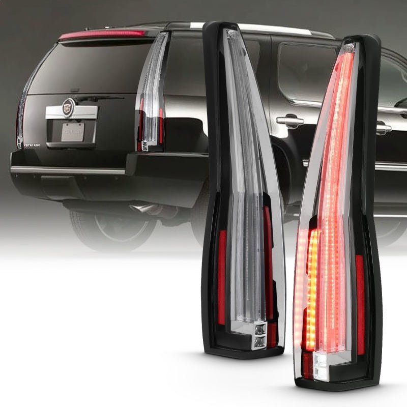 ANZO 2007-2014 Cadillac Escalade Led Taillights Red/Clear - Crew Original