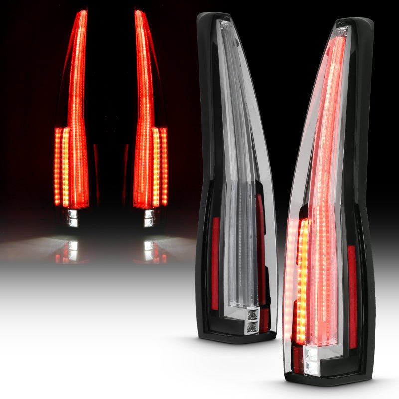 ANZO 2007-2014 Cadillac Escalade Led Taillights Red/Clear - Crew Original