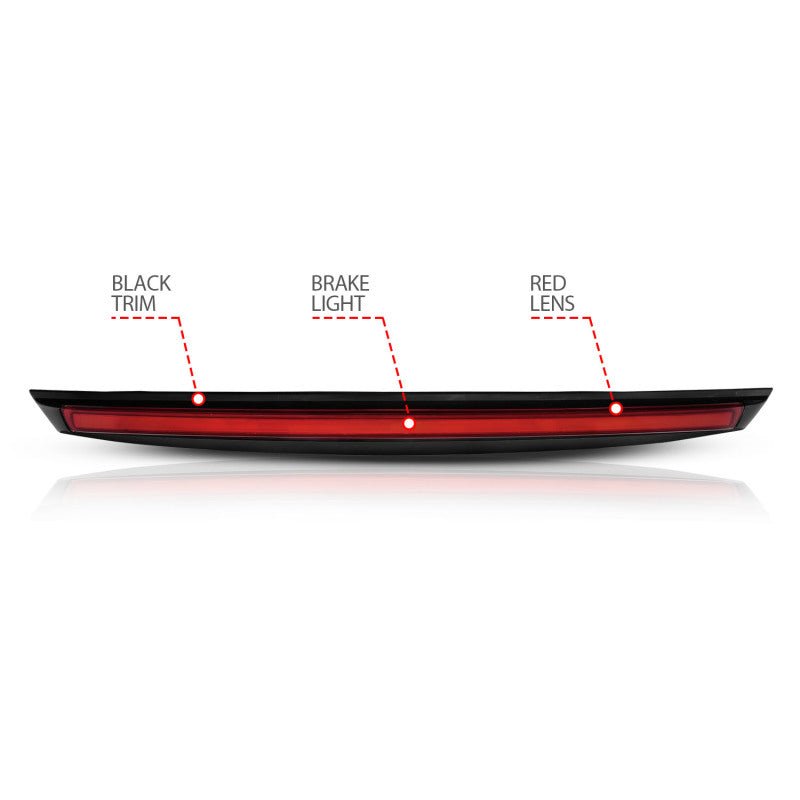 ANZO 2007-2014 Chevrolet Suburban 1500 LED 3rd Brake Light Black Housing Red Lens w/ Spoiler 1pc - Crew Original