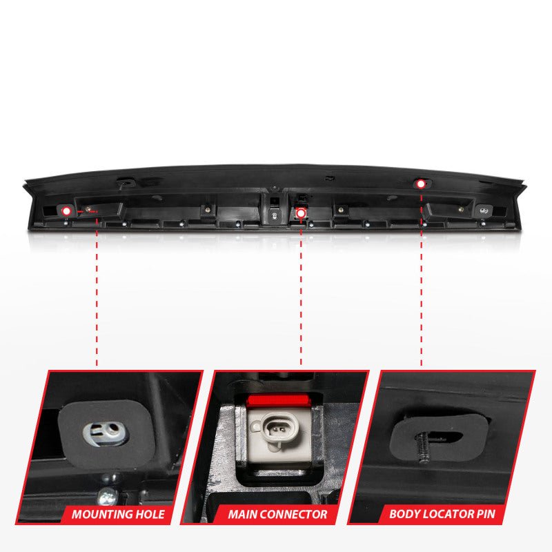 ANZO 2007-2014 Chevrolet Suburban 1500 LED 3rd Brake Light Black Housing Red Lens w/ Spoiler 1pc - Crew Original