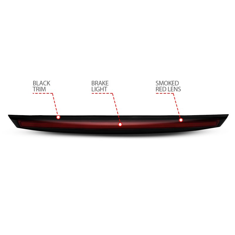 ANZO 2007-2014 Chevrolet Suburban 1500 LED 3rd Brake Light Black Housing Smoke Lens w/ Spoiler 1pc - Crew Original