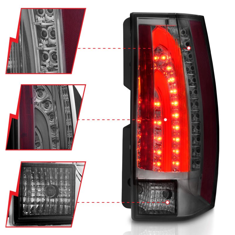 ANZO 2007-2014 Chevrolet Suburban LED Taillights Smoke G5 - Escalade Look - Crew Original