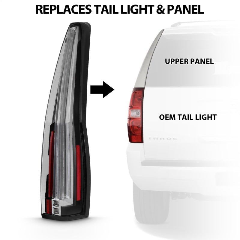 ANZO 2007-2014 Chevrolet TahOE Led Taillights Red/Clear - Crew Original