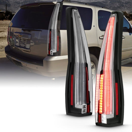 ANZO 2007-2014 Chevrolet TahOE Led Taillights Red/Clear - Crew Original