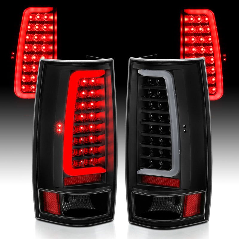 ANZO 2007-2014 Chevy Tahoe LED Taillight Plank Style Black w/Clear Lens - Crew Original