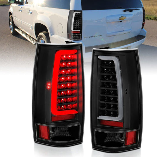 ANZO 2007-2014 Chevy Tahoe LED Taillight Plank Style Black w/Clear Lens - Crew Original