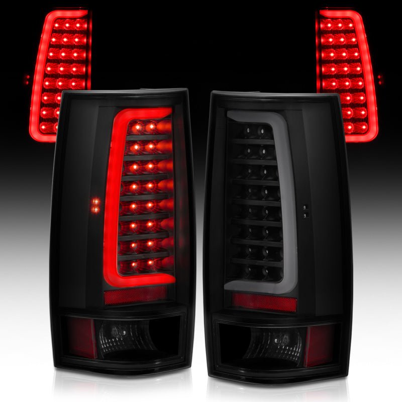 ANZO 2007-2014 Chevy Tahoe LED Taillight Plank Style Black w/Smoke Lens - Crew Original