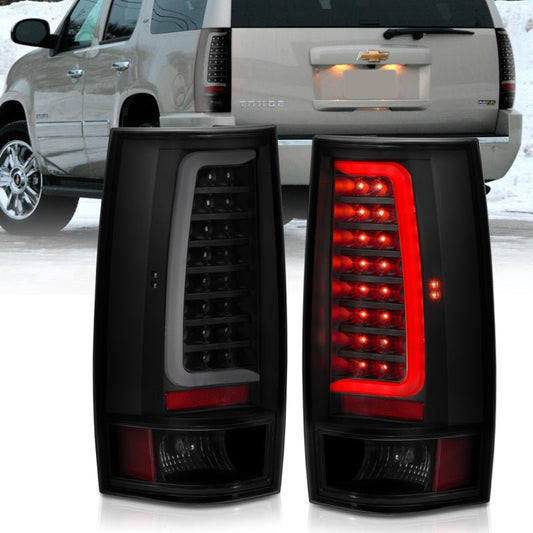 ANZO 2007-2014 Chevy Tahoe LED Taillight Plank Style Black w/Smoke Lens - Crew Original