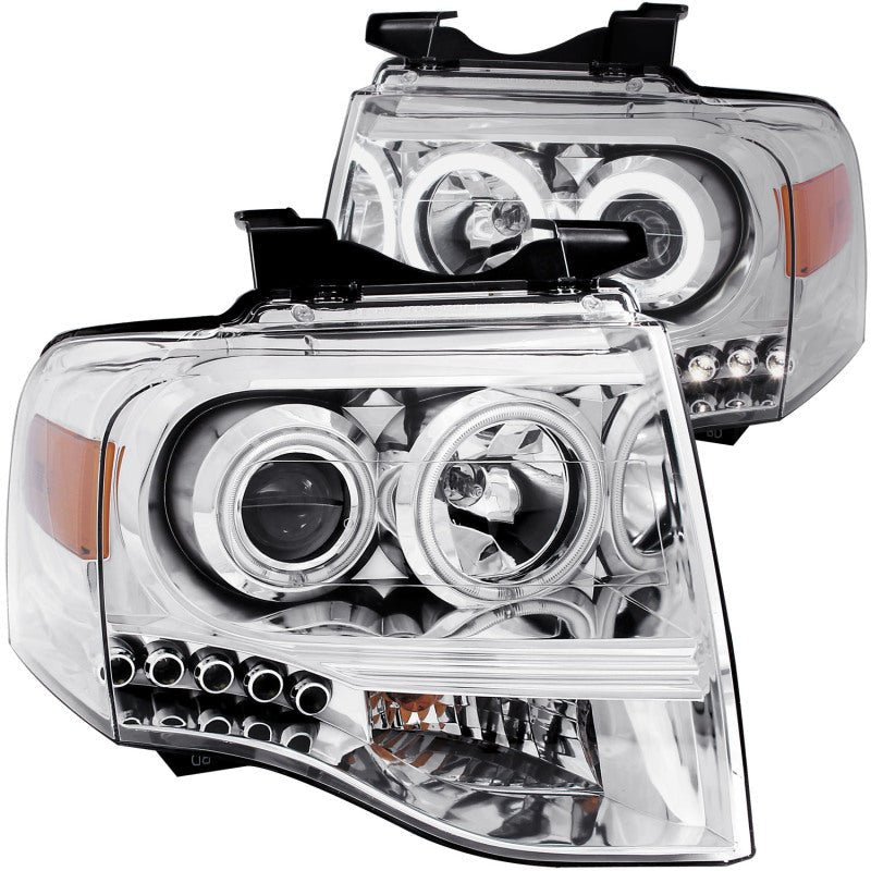 ANZO 2007-2014 Ford Expedition Projector Headlights Chrome - Crew Original