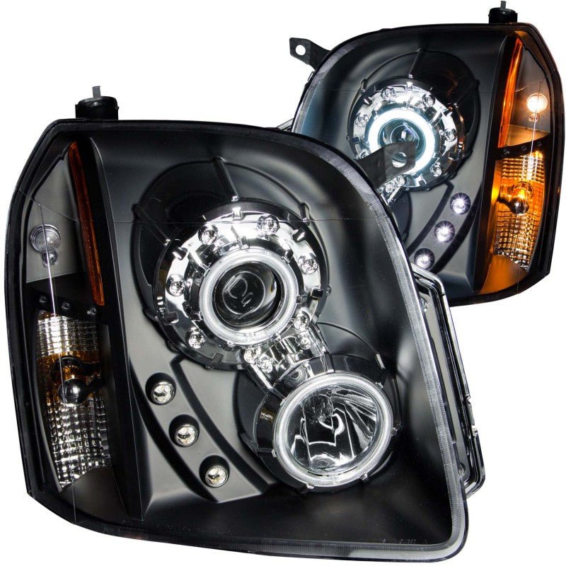 ANZO 2007-2014 Gmc Yukon Projector Headlights w/ Halo Black (CCFL) - Crew Original