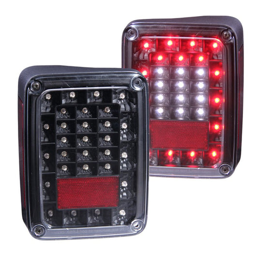 ANZO 2007-2015 Jeep Wrangler LED Taillights Black - Crew Original