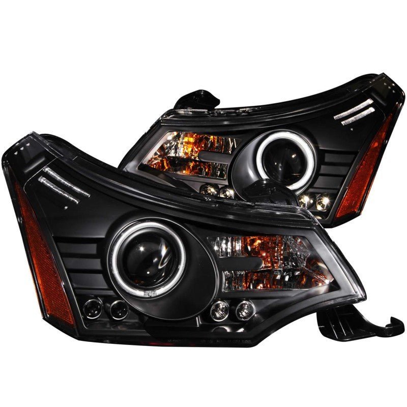 ANZO 2008-2011 Ford Focus Projector Headlights Black - Crew Original