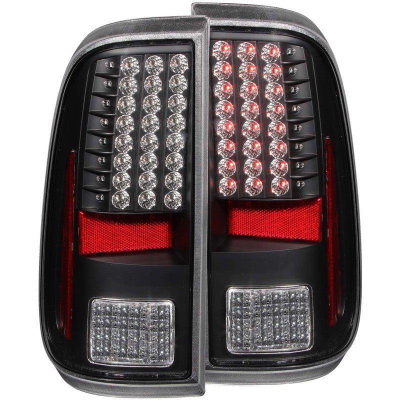 ANZO 2008-2015 Ford F-250 LED Taillights Black - Crew Original