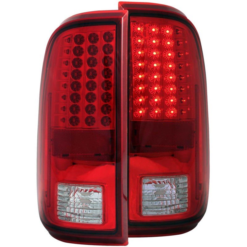 ANZO 2008-2015 Ford F-250 LED Taillights Red/Clear - Crew Original