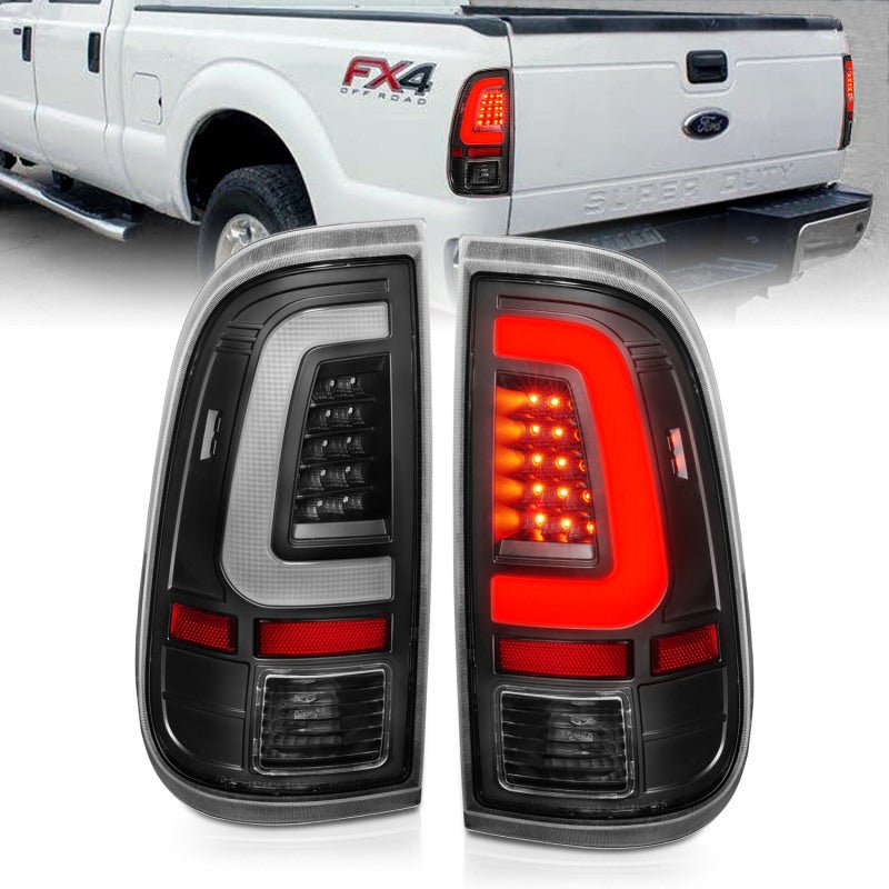 ANZO 2008-2016 Ford F-250 LED Taillights Black Housing Clear Lens (Pair) - Crew Original