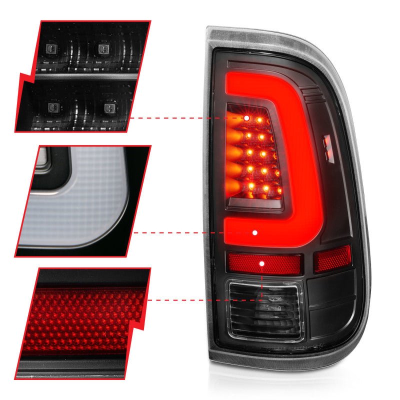 ANZO 2008-2016 Ford F-250 LED Taillights Black Housing Clear Lens (Pair) - Crew Original