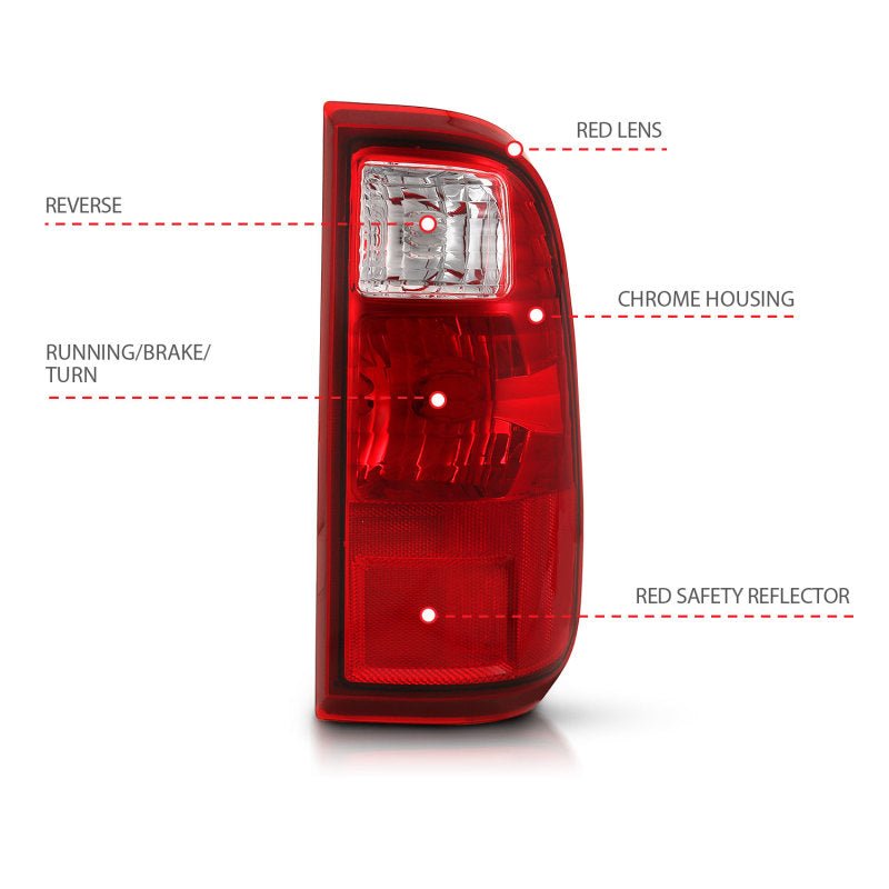 ANZO 2008-2016 Ford F-250 Taillight Red/Clear Lens (OE Replacement) - Crew Original