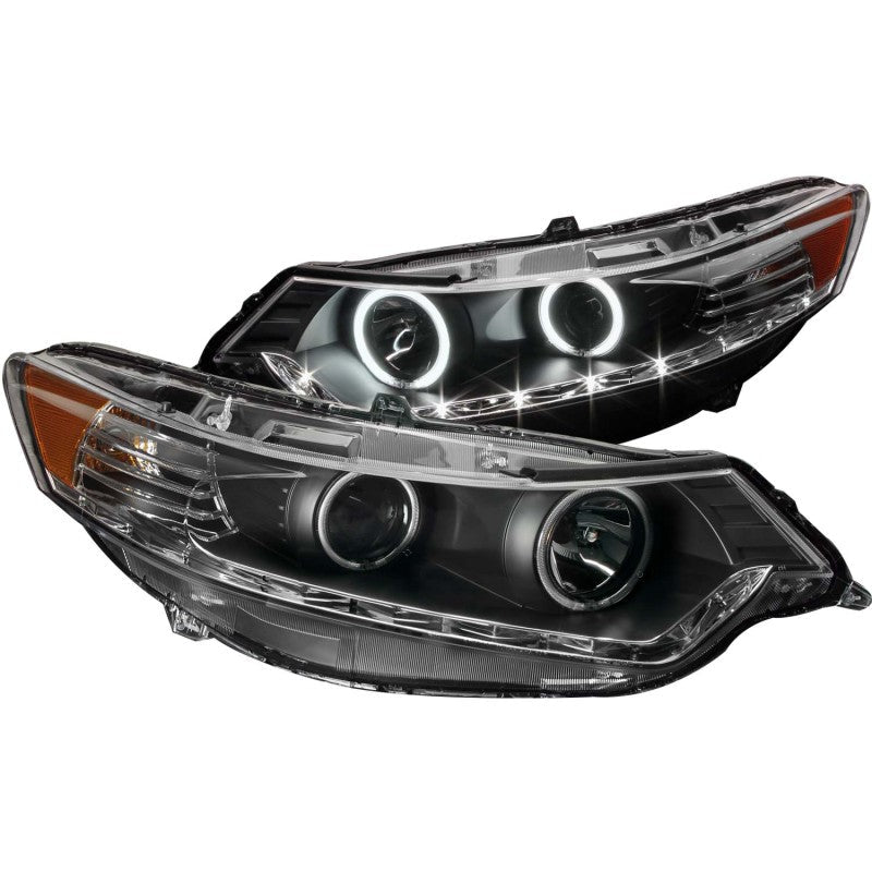 ANZO 2009-2012 Acura Tsx Projector Headlights w/ Halo Black (CCFL) (HID Compatible) - Crew Original