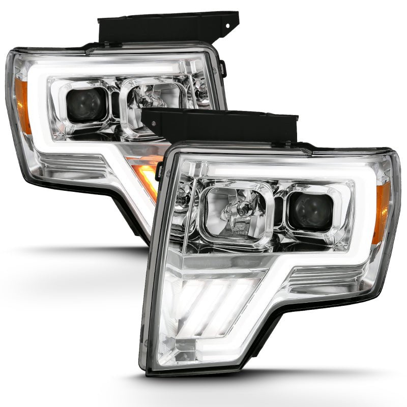 ANZO 2009-2013 Ford F-150 Projector Light Bar G4 Switchback H.L. Chrome Amber - Crew Original