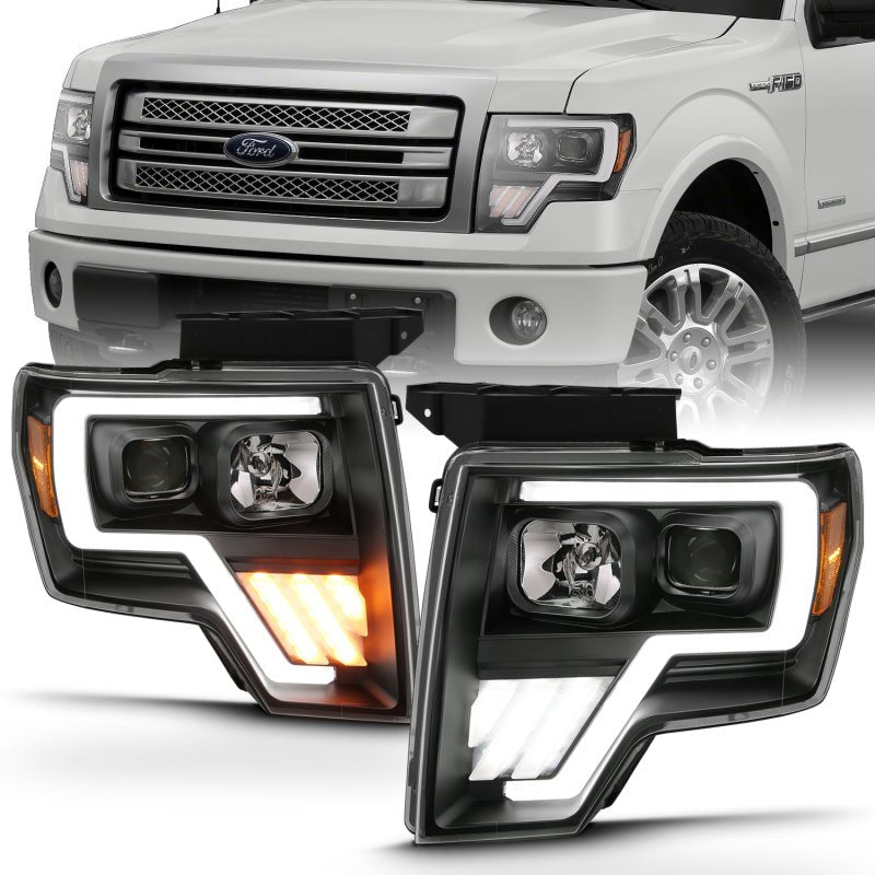 ANZO 2009-2013 Ford F-150 Projector Light Bar G4 Switchback H.L.Black Amber - Crew Original