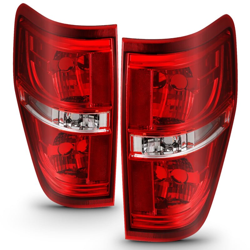 ANZO 2009-2014 Ford F-150 Euro Taillight Red/Clear (W/O Bulb) - Crew Original