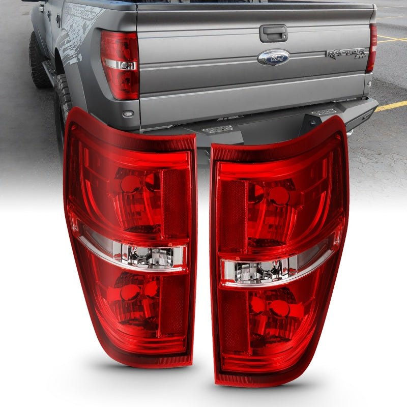 ANZO 2009-2014 Ford F-150 Euro Taillight Red/Clear (W/O Bulb) - Crew Original