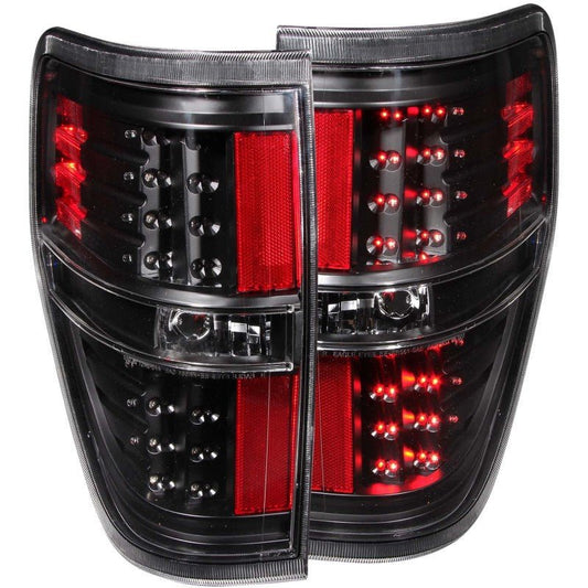 ANZO 2009-2014 Ford F-150 LED Taillights Black - Crew Original