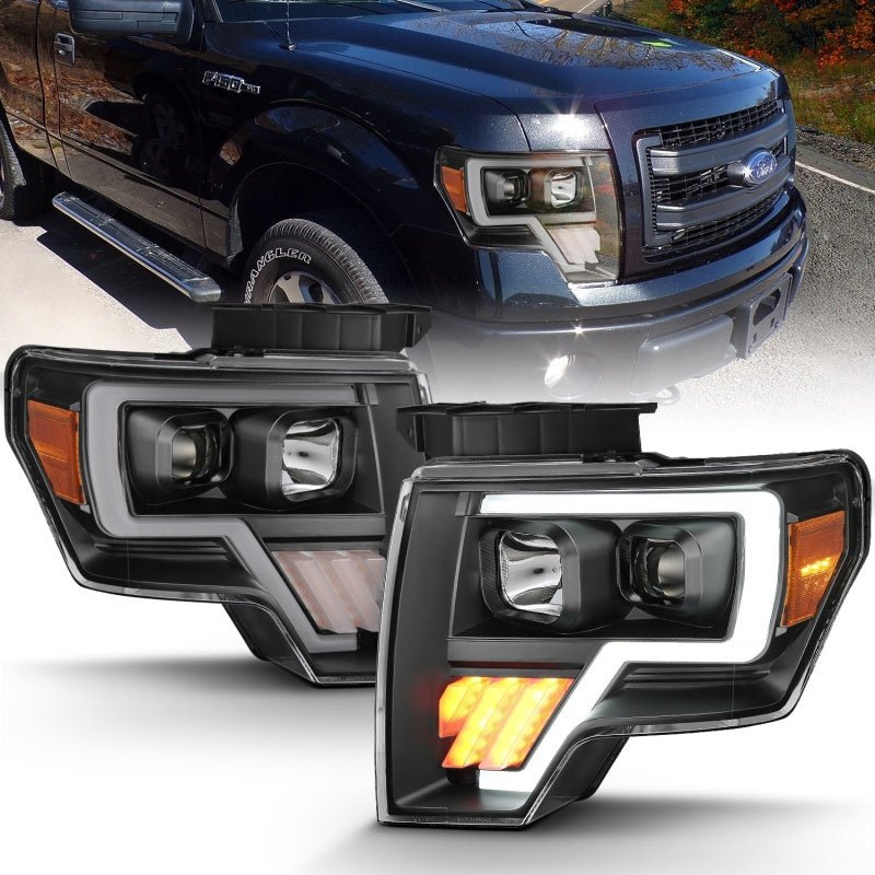 ANZO 2009-2014 Ford F-150 Projector Light Bar G4 H.L. Black Amber - Crew Original