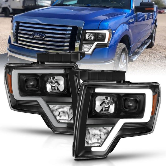 ANZO 2009-2014 Ford F-150 Projector Light Bar H.L Black Amber - Crew Original