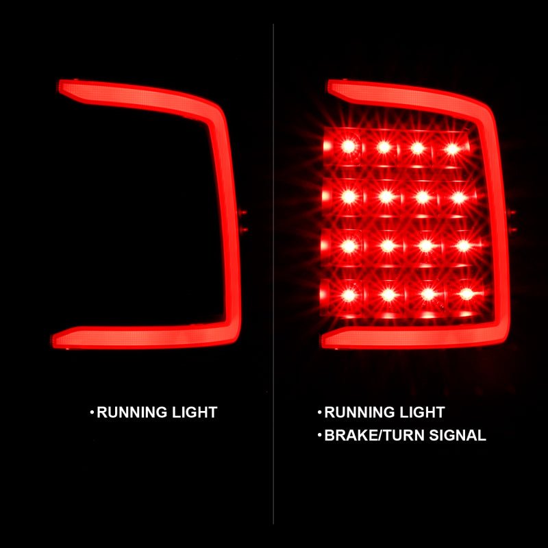 ANZO 2009-2018 Dodge Ram 1500 LED Taillight Plank Style Black w/Clear Lens - Crew Original