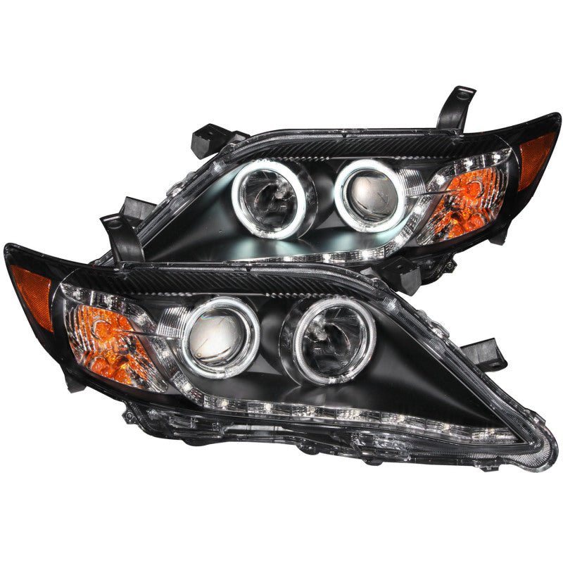 ANZO 2010-2011 Toyota Camry Projector Headlights w/ Halo Black (CCFL) - Crew Original