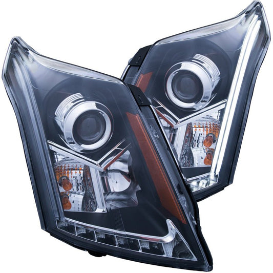 ANZO 2010-2015 Cadillac Srx Projector Headlights w/ Plank Style Design Black - Crew Original