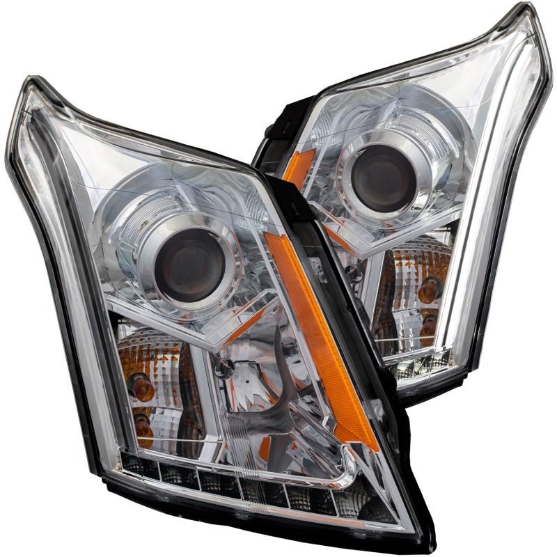 ANZO 2010-2015 Cadillac Srx Projector Headlights w/ Plank Style Design Chrome - Crew Original