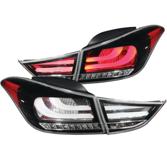 ANZO 2011-2013 Hyundai Elantra LED Taillights Black 4pc - Crew Original