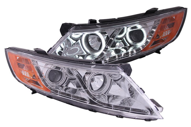 ANZO 2011-2013 Kia Optima Projector Headlights w/ Halo Chrome (CCFL) - Crew Original