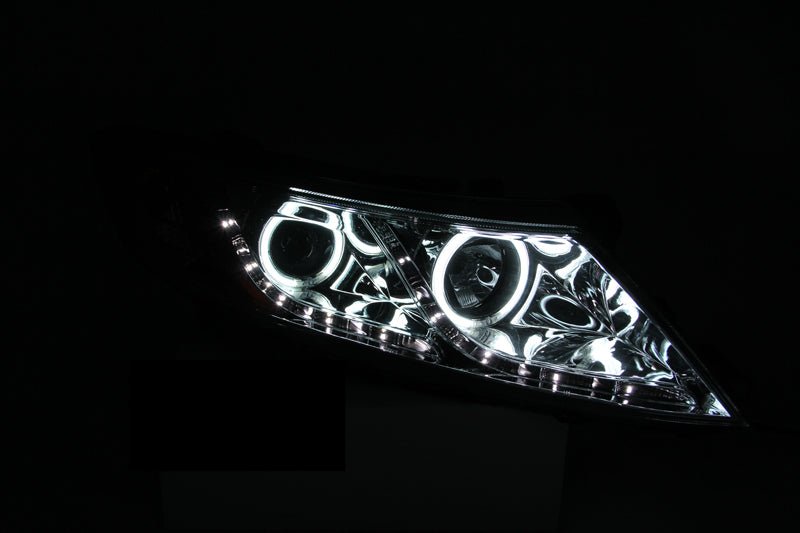 ANZO 2011-2013 Kia Optima Projector Headlights w/ Halo Chrome (CCFL) - Crew Original