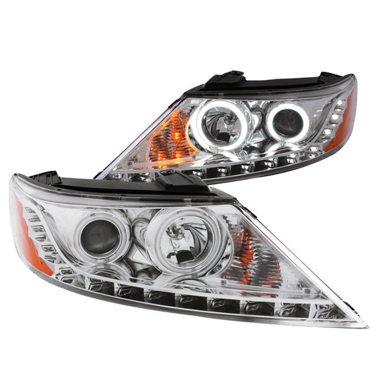 ANZO 2011-2013 Kia Sorento Projector Headlights w/ Halo Chrome (CCFL) - Crew Original